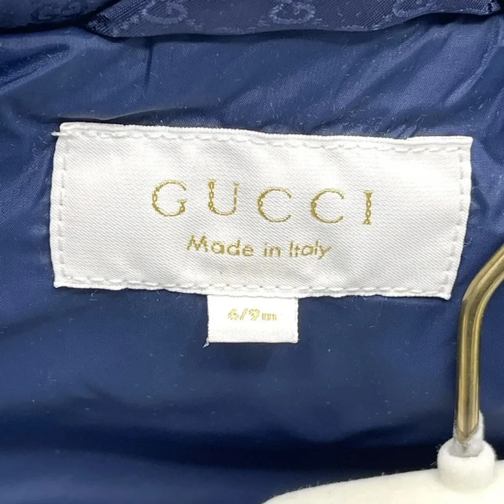 Gucci GG Kids 2011 Navy Blue Hooded Vest Size 9-12 Months GG Italy Vintage - Picture 5 of 8